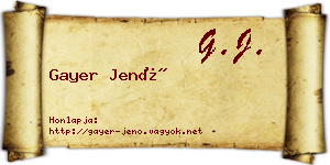 Gayer Jenő névjegykártya